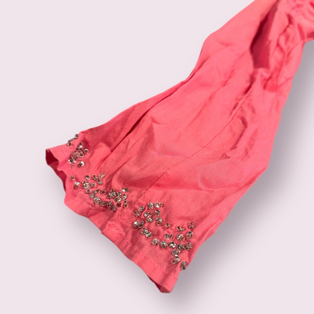 Women's Old Navy Summer 2005 Pink Blouse with Sparkle Accents Sz Large - Picture 3 of 12